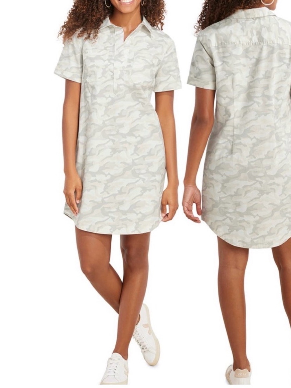 Vineyard Vines Margo Cotton Camo Utility Dress in Pina Colada - Size 8